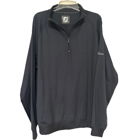 FootJoy FJ Sweater Mens Size XL Black 1/4 Zip Long Sleeves Pullover (READ) - Picture 1 of 4